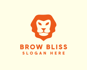 Orange Wild Lion logo design