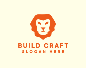 Orange Wild Lion logo design