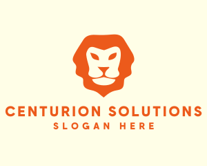 Orange Wild Lion logo design