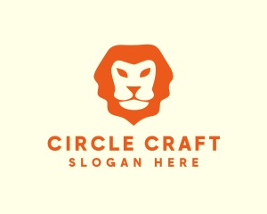 Orange Wild Lion logo design