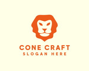 Orange Wild Lion logo design