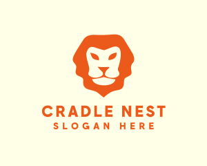 Orange Wild Lion logo design