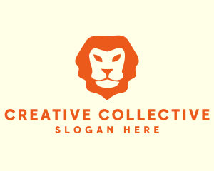 Orange Wild Lion logo design