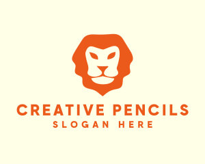 Orange Wild Lion logo design