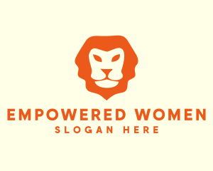 Orange Wild Lion logo design