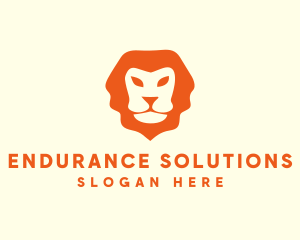 Orange Wild Lion logo design