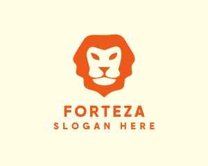 Orange Wild Lion logo design