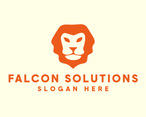 Orange Wild Lion logo design