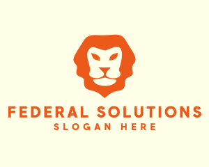 Orange Wild Lion logo design