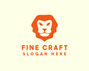 Orange Wild Lion logo design