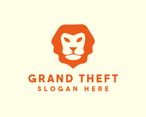 Orange Wild Lion logo design