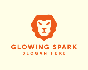 Orange Wild Lion logo design