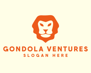 Orange Wild Lion logo design