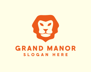 Orange Wild Lion logo design