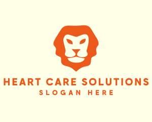 Orange Wild Lion logo design