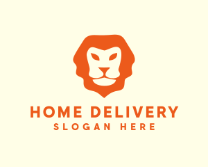 Orange Wild Lion logo design