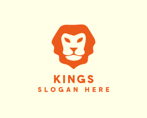 Orange Wild Lion logo design