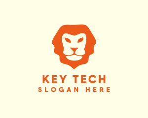 Orange Wild Lion logo design