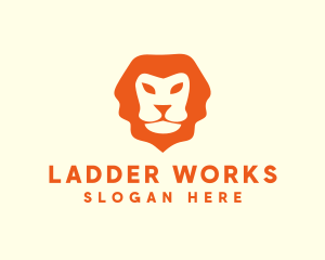 Orange Wild Lion logo design