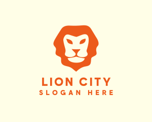 Orange Wild Lion logo design