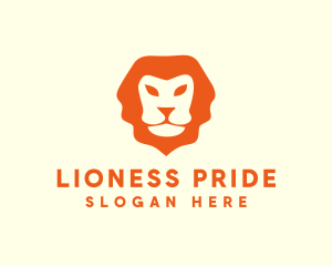 Lioness - Orange Wild Lion logo design