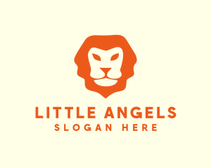 Orange Wild Lion logo design