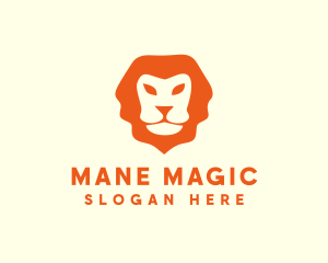 Mane - Orange Wild Lion logo design