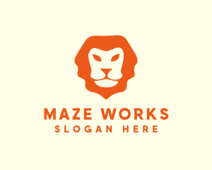 Orange Wild Lion logo design