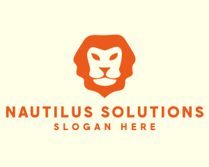 Orange Wild Lion logo design