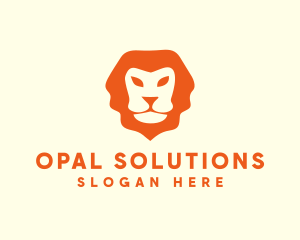 Orange Wild Lion logo design