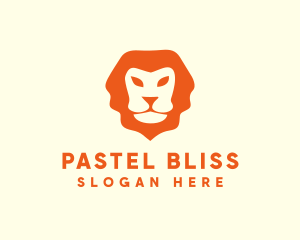 Orange Wild Lion logo design