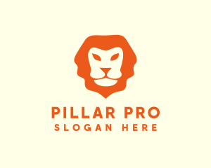 Orange Wild Lion logo design