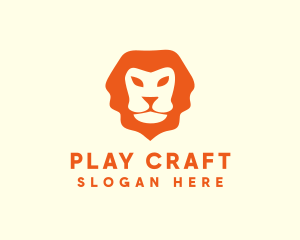 Orange Wild Lion logo design