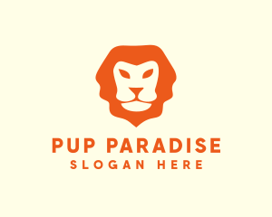 Orange Wild Lion logo design