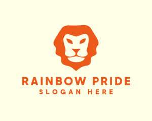 Orange Wild Lion logo design