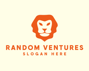 Orange Wild Lion logo design