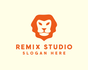 Orange Wild Lion logo design