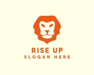 Orange Wild Lion logo design