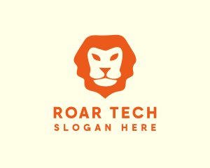 Roar - Orange Wild Lion logo design