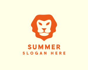 Orange Wild Lion logo design