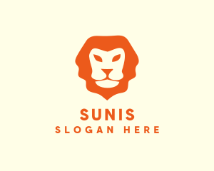 Orange Wild Lion logo design