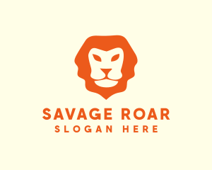 Orange Wild Lion logo design