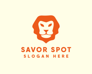 Orange Wild Lion logo design