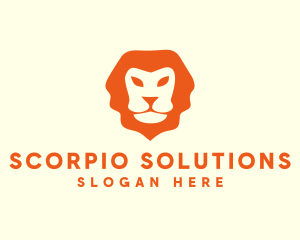 Orange Wild Lion logo design