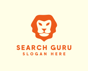 Orange Wild Lion logo design