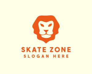 Orange Wild Lion logo design