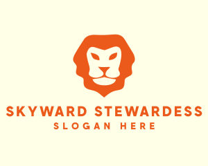 Orange Wild Lion logo design