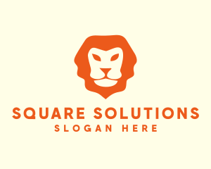 Orange Wild Lion logo design