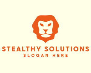 Orange Wild Lion logo design