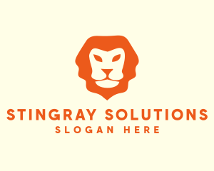 Orange Wild Lion logo design